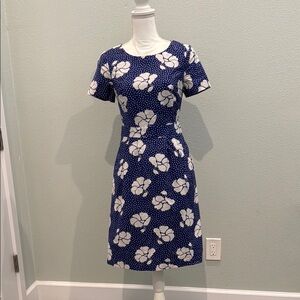 Boden Blue and White Midi Dress